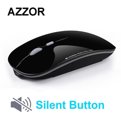 AZZOR N5 Rechargeable Wireless Mouse Silent Mute USB Optical Mouse 2.4GHz Super Slim Mouse Mice for Computer PC Tablet