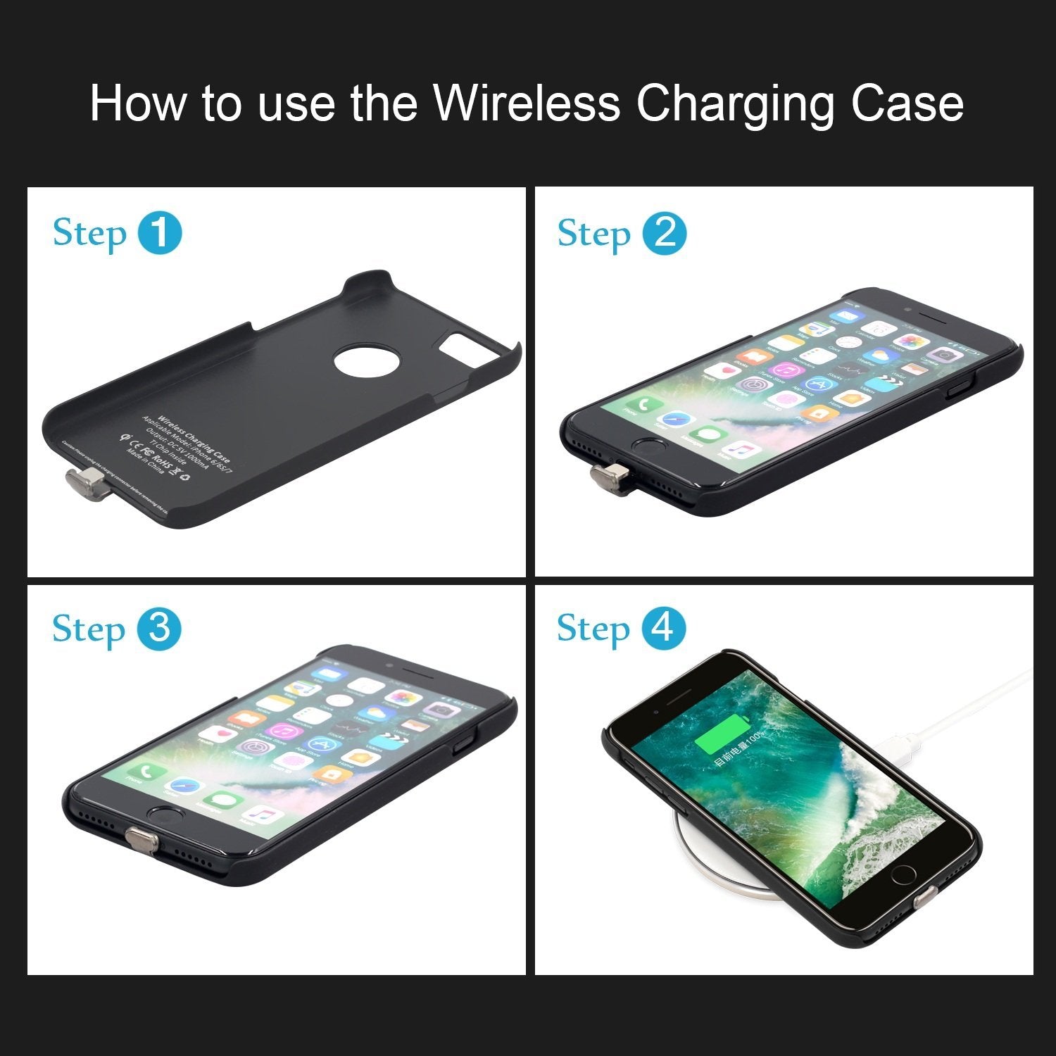 Qi Wireless Charger Receiver Case For Iphone 7 6 6S Mobile Phone Case Wireless Charging Transmitter Cover For Iphone 7 Plus 6 6S
