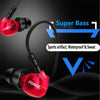 Fonge S500 Stereo Earphones Hifi Sport Running In Ear Earphone Super Bass Headset Waterproof Ipx5 Earbuds Transparent With Mic (Black)