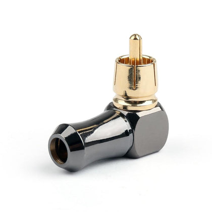 Areyourhop RCA Right Angle Male Plug Jack Copper Audio Video Connector Soldering Adapter 6.0mm Brass Plated 1/4/10PCS Connector