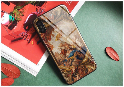 Aesthetics Palace Art Print Tempered Glass Phone Case Soft Silicone Shell Cover For Apple iPhone 6 6s 7 8 Plus X XR XS MAX