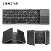 Zienstar Azerty French Tri-Folding Wireless Bluetooth Keyboard With Ttouchpad For Ipad/Iphone/Macbook/Pc Computer/Android Tablet (Grey Black)