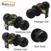 Probrico Stainless Steel Black Door Lock Entrance/Privcy/Passage/Deadbolt Locker Key/Keyless Security Door Knob Handle Dl607Bk