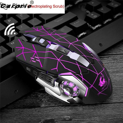 Rechargeable X8 Wireless Gaming Mouse 2400DPI Silent Noiseless LED Backlit USB Optical Ergonomic Gaming Mice Mute 90214