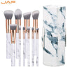 Jaf 10Pcs Marble Makeup Brush With Holder, Rose Gold Make Up Brushes With Holder, Synthetic Makeup Brushes Case J1024-D