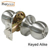Probrico Keyed Alike Door Lock Stainless Steel Safe Lock Satin Nickel Entrance Locker Door Handle Knob Dl607Snet-Combo