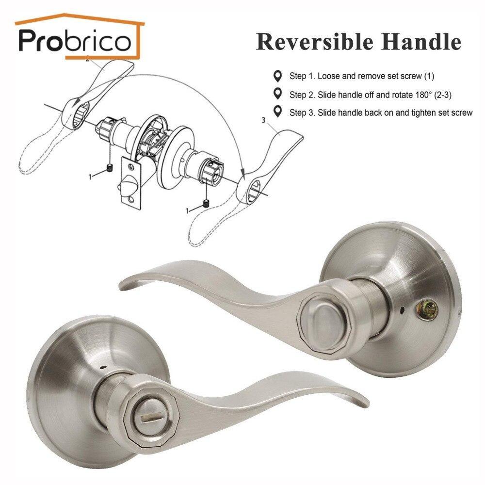 Probrico Stainless Steel Security Door Lock Brushed Nickel Safe Lock Dl12061Snbk Door Handles Privacy Door Keyless Lock Knobs (1 Pcs)