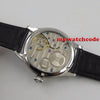Free Shipping 44Mm Classic Black Dial Parnis Luminous Makrs Asia 6497 Movement Mechanical Watches Hand Winding Mens Watch Pa01