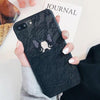 Lovely Pink Cartoon Bulldog Pocket Phone Cases For Iphone X 8 8 Plus 7 6 6S Plus Case Cute 3D Lace Dog Soft Silicon Back Cover