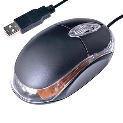 NOYOKERE new Mini USB Wired Flashy Optical Mouse Mice Scroll Wheel For PC Laptop Desktop Computer Peripherals Black High Quality