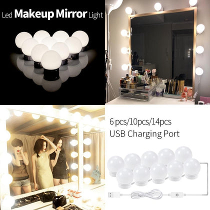 CanLing 12V Makeup Vanity LED Light Bulbs Kit Stepless Dimmable Hollywood Make Up Mirror Bulb Bathroom Wall Lamp Dressing Table