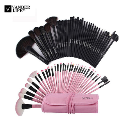 VANDER LIFE 32Pcs Makeup Brush Sets Professional Cosmetics Brushes Set Kit + Pouch Bag Case Woman Make Up Tools Pincel Maquiagem