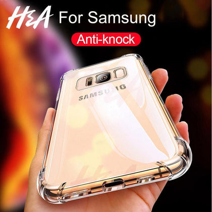 H&A Full Shockproof Clear Silicone Case For Samsung Galaxy S9 S8 Plus Soft TPU Cover For Samsung S6 S7 Edge Note 9 8 Case Cover