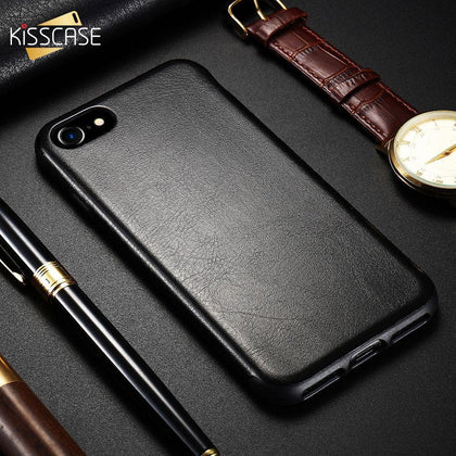 KISSCASE Luxury Leather Funda For iPhone X XS MAX XR iPhone 6 6s Case PU Back Cover For iPhone X 6 6s 7 8 Plus Case Phone Cover 
