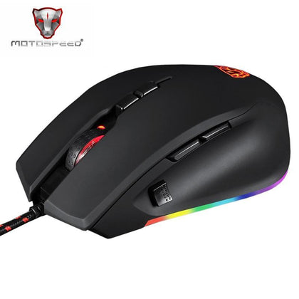 Motospeed V80 RGB Profissional 5000 DPI Gaming Gamer Mouse USB Computer Wried Optical Mice Backlit Breathing LED for PC Laptop