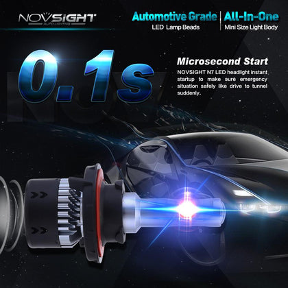 NOVSIGHT H4 H11/H8/H16jp H7 LED Car Headlights Bulbs 70W 10000LM H15 Hi/lo Driving Fog Lights H1 H3 9005 9006 Headlamp Light D40