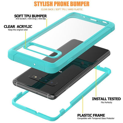 PC+TPU Military Shock Absorption Case for Samsung Galaxy S10 Plus Transparent Ultra-Thin Protective Cover for Galaxy S10 E S10e