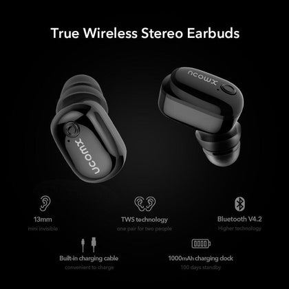 UCOMX U6H/U6H Pro Bluetooth Earphone Wireless Earbuds with Mic True Wireless Stereo In Ear Monitor Earpiece for iPhone Huawei Mi