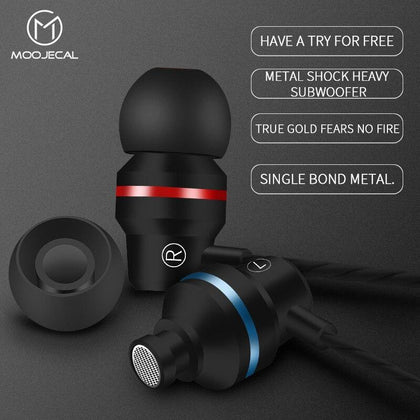 MOOJECAL In Ear Wired 3.5mm Earphone Earbuds Music Headphone for Xiaomi Samsung Iphone Smartphone with Microphone Wired Headset