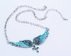 Yacq Angel Wing Cross Choker Necklace Guardian Women Biker Crystal Jewelry Gifts Her Girl Silver Color Nc01 (18+2)"