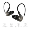 Fonge S500 Stereo Earphones Hifi Sport Running In Ear Earphone Super Bass Headset Waterproof Ipx5 Earbuds Transparent With Mic (Black)