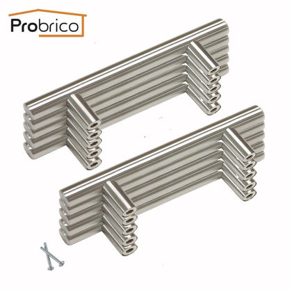 Probrico Kitchen Cabinet Handle 10Pack PD201HSS96 Stainless Steel Diameter 12mm Hole Center 96mm 3.8