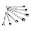 Workpro 7Pc Sae Ratchet Spanner Set Double End Crv Wrenches 3/8, 7/16, 1/2, 9/16, 5/8, 11/16, 3/4