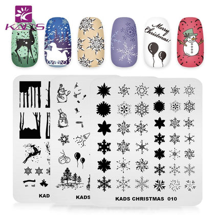 KADS New Arrival Christmas Nail Art Stamping Plates Manicure Stamping Template Image Plates Nail Stamp Plate Print Stencil