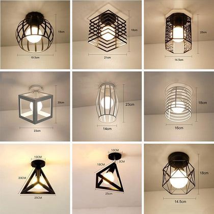 LED Ceiling Lights Modern Plafondlamp Home Lighting Living Room Vintage Cage Ceiling Lamp Lampara Techo Suspension Luminaire E27