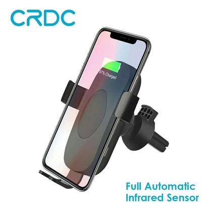 CRDC Fast Wireless Car Charger 10W Automatic Induction Car Mount Air Vent Phone Holder Cradle for iPhone 8 Plus X Samsung S9 S8