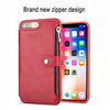 Pu Leather Zipper Case For Iphone 8 Plus 7 6 S Plus X(10) Wallet Flip Stand Cover For Iphone 7 Plus Xs Max Xr Phone Cases Eemia
