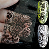 Lace Flower Pattern Nail Foil Decals Black & White Gel Diy 3D Sticker Polish Nail Art Decoration Tool Without Adhesive