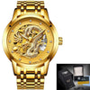 Lige Mens Watches Top Luxury Brand Watch Stainless Steel Waterproof Automatic Mechanical Dragon Watch Men Relogio Masculino+Box