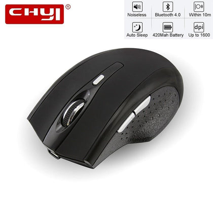 CHYI Wireless Bluetooth Mouse Ergonomic Rechargeable Mute 800/1200/1600 DPI BT 4.0 Optical with Wrist Rest Mice Pad Kit For PC