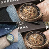 Steampunk Bronze Automatic Watch Men Mechanical Watches Vintage Retro Leather Transparent Skeleton Watch Clock Man