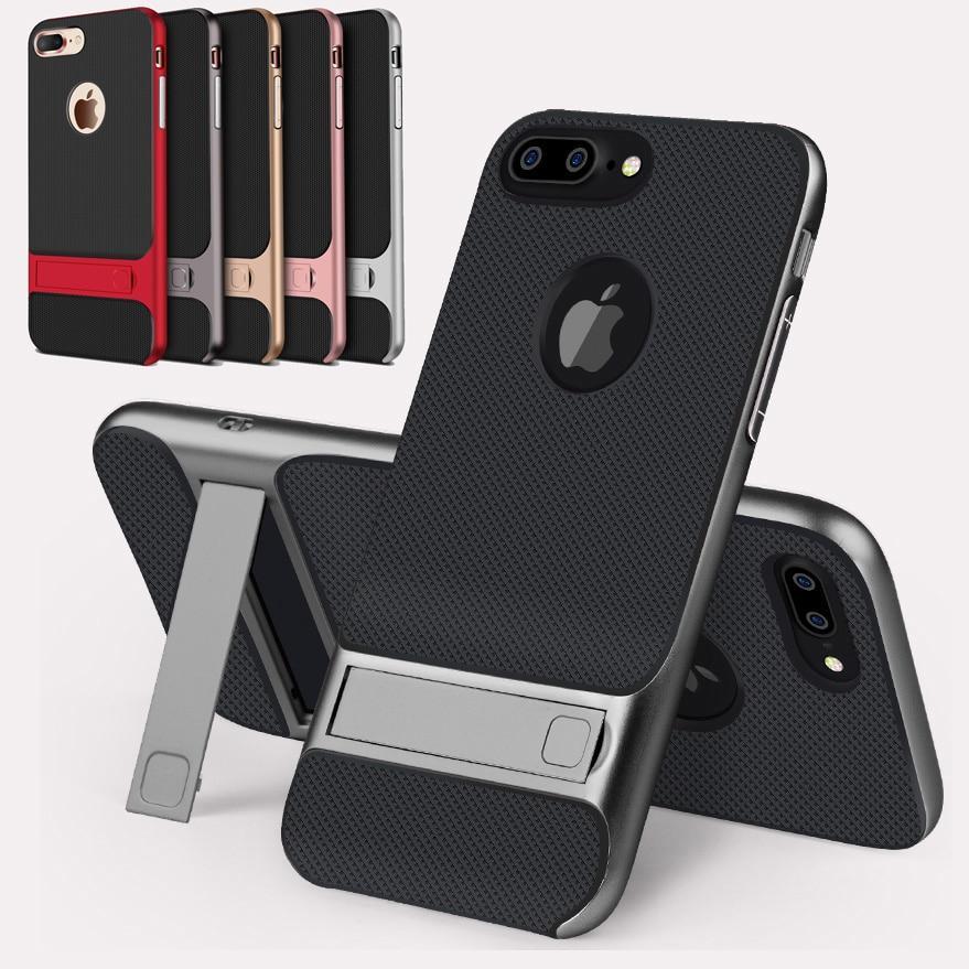 For Apple Iphone 6 6S S 7 8 Plus + Cases Luxury Shockproof Rugged Hybrid Stand Case For Iphone 8 Plus 7 6S  6 Full Phone Cover