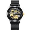 Luxury Brand Watch Men Automatic Mechanical Wristwatches Fashion Black Stainless Steel Skeleton Casual Business Clock Male 2019