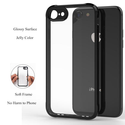 Hybrid Hard PC Soft Bumper Frame Case For iphone 7 8 Plus Xs Max XR X Jelly Edge Clear Back Camera Protective Airbag Coque Cases