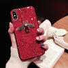 Luxury Diamond Metal Marble Glitter Bee Silicone Phone Case For Iphone 7 8 Plus 6 S X Xr Xs Max For Samsung S8 S9 Note 9 S10 E