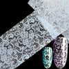 Lace Flower Pattern Nail Foil Decals Black & White Gel Diy 3D Sticker Polish Nail Art Decoration Tool Without Adhesive