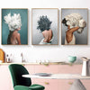 Modern Posters And Prints Flowers Feather Women Print Oil Painting Canvas Wall Art Pictures For Living Room Home Decoration