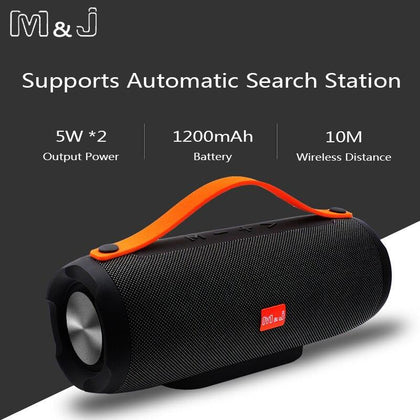 M&J Bluetooth speaker wireless portable stereo sound big power 10W system MP3 music audio AUX with MIC for android iphone