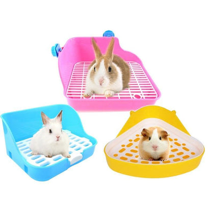 Hamster Pet Cat Rabbit Corner Toilet Litter Trays Clean Indoor Pet Litter Training Tray  For Small Animal Pets