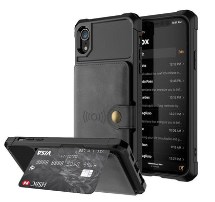 HYAIZLZ for iPhone Xr 6 7 8 Case with Card Holder Leather Back Case Cover for Apple iPhone Xs Max X Xs 6 7 8 Plus Case Capa