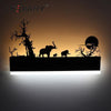 Lediary Romantic Led Wall Lamp Creative Painting 110-240V Modern Black Sconce Decoration For Bathroom Living Bed Room Animal