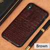 Luxury Genuine Leather Cases For Iphone X Xr Xs Xs Max Crocodile Grain Cover For Iphone 6 5 5S Se 6S 7 8 Plus For Apple Case 360