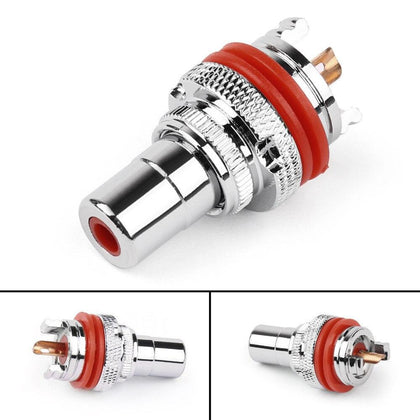 Areyourshop RCA Female Socket Chassis Connector Rhodium Plated Copper Jack 32mm Wholesale Connector Plug Jack White Red 