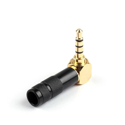 Areyourshop Audio Connector 3.5mm Stereo 4 Pole Right Angle Male Jack Plug Audio Soldering Cable 1PC