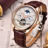 Lige Men Watches Brand Automatic Mechanical Watch Tourbillon Sport Clock Leather Casual Business Wristwatch Gold Relojes Hombre