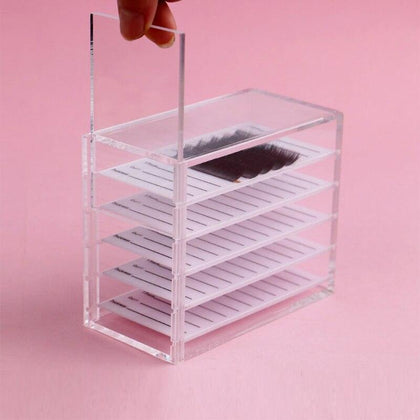 False Eyelashes Storage Box 5 Layers Acrylic Pallet Lash Holder For Eyelash Extension Individual lash Volume Display Stand Tools